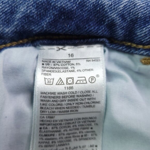 Old Navy Womens Rockstar Super Skinny Jeans 16 Medium Wash MId Rise Distressed - Picture 9 of 9